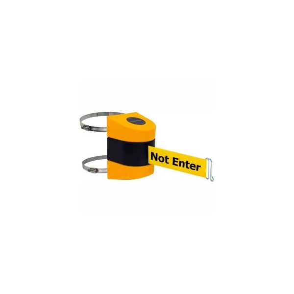 Lawrence Metal Prod. Tensabarrier Warehouse Retractable Belt Barrier, Yellow Case W/30' Yellow inCautionin Belt 897-30-C-35-NO-YAX-A - main